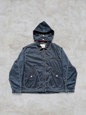 Archive 90s Trussardi Contrast Stitch Jacket Detachable Hood Boxy Fit Italy Gr. L