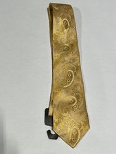 Mens Giorgio Cosani Gold Paisley Pattern Tie Pure Silk Hand Made NEW