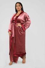 FASHION NOVA Rich Taste Velvet Robe only (Dress not included) - Marsala(Small)