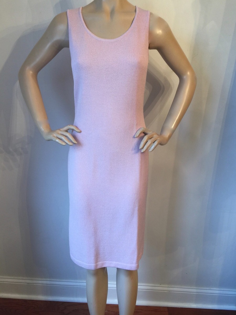 a pink wool knitted dress Pink V-Neck Knit Dress Ro&Zo