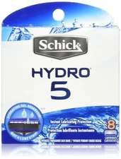Schick Hydro 5 Blade Razor Refills, Hydrating Gel, 8 Cartridges
