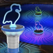 2 in 1 Solar Pool Chlorine Floater with Colorful Lights,3 Model Light Fits 5 3"