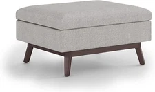 SIMPLIHOME Owen 34 Inch Wide Mid Century Modern Rectangle 34 inch, Cloud Grey 