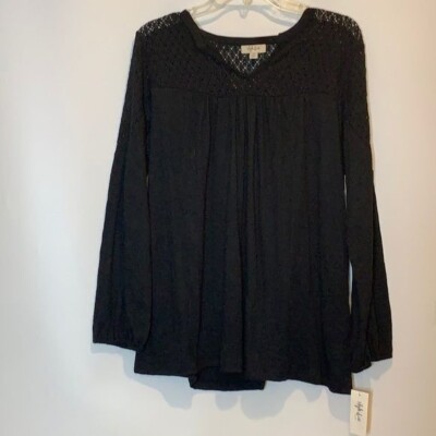 NWT Style & Co Black Top Crochet 1X PLUS SIZE