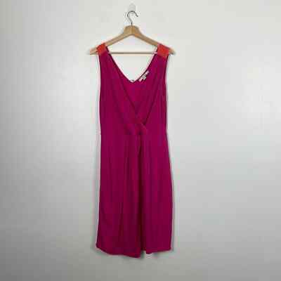 boden sleeveless jersey dress women's size 12R lined V neck stretch pullover flag:New