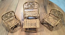 SALON EN ROTIN POUR MAISON DE POUPEES