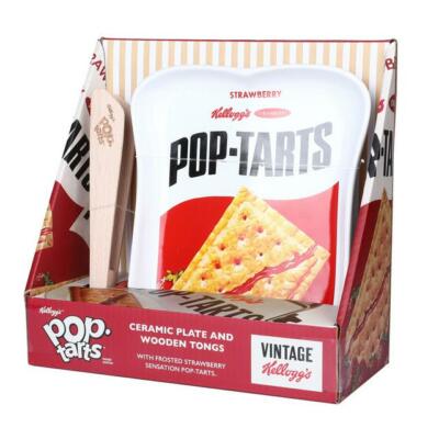 Kellogg's Pop Tarts Teller und Buchenholzzange Geschenkset sehr selten!