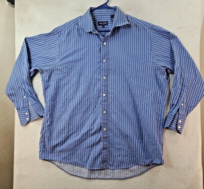 Sean John  Blue Striped Long Sleeve Button Up Shirt Mens XL