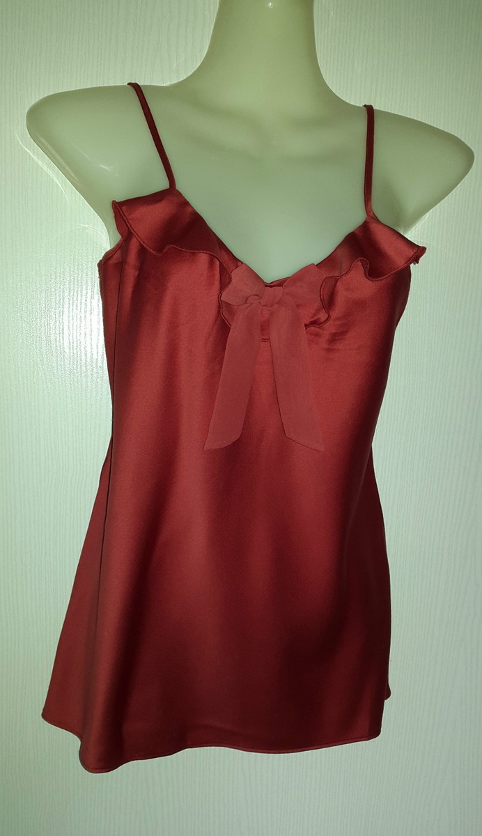 Top ETAM Mambo Cavalière En Satin Carmin - Taille FR34 (EU32/UK6) - Neuf Avec étiquettes