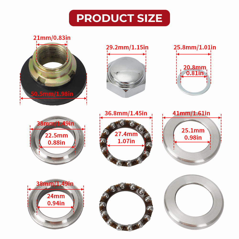 Honda Atc 70 Parts Steering Stem Bearing Nut & Race Set For Honda - Foto 9