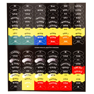 AiM Motorsport Button Plate Aufkleberbogen passend für 4 oder 8 Kanal Button Plate