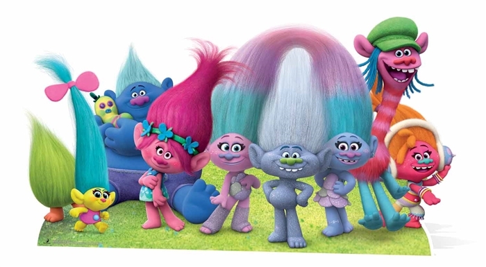 Dreamworks Trolls Group Panoramic Cardboard Cutout / Standee / Standup