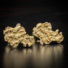 Aretes pequeños enchapados en oro de plata de ley con poste trasero atornillado para hombre