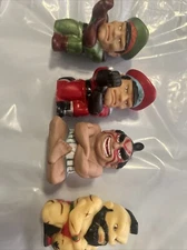 4 Vintage Street Fighter 3" SD Vinyl Figures Lot Toy M Bison Zangief E Honda