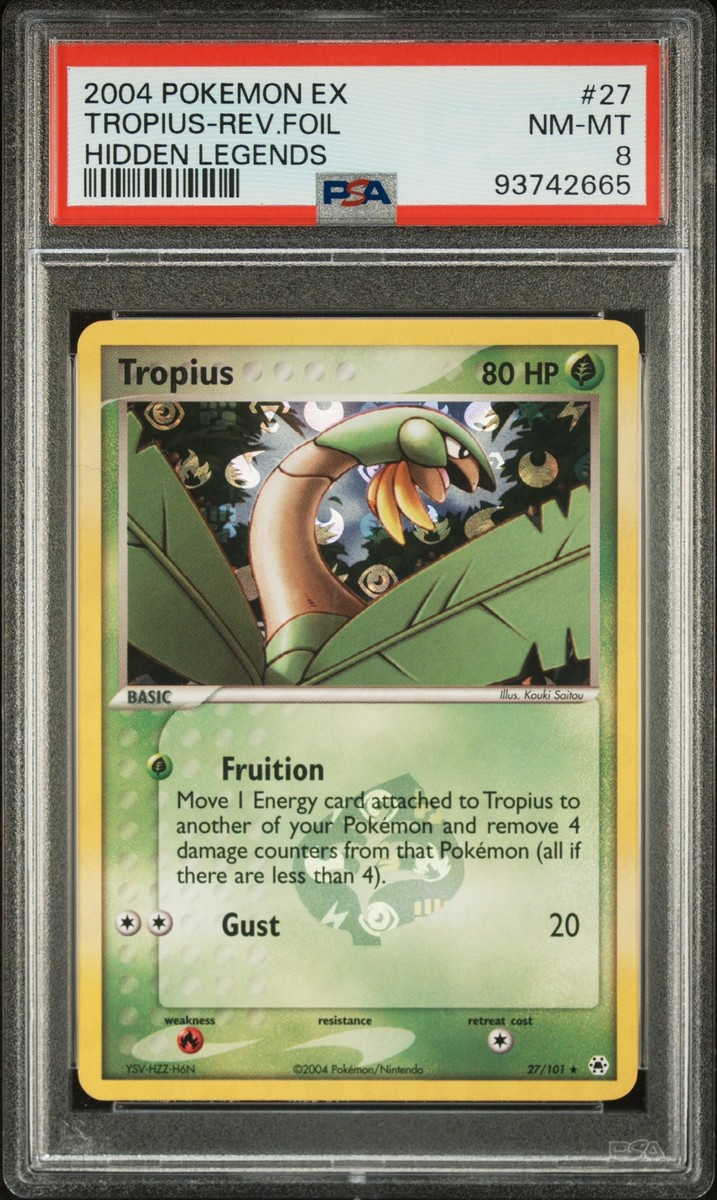 PSA 8 Tropius Reverse Foil Hidden Legends #27 2004 Pokemon Ex