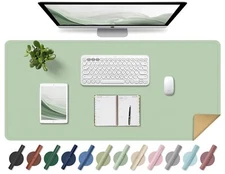 Non Slip Desk Mat 31.5" x 15.7" PU Leather Desk Pad Cork Desk Mat for Desktop...