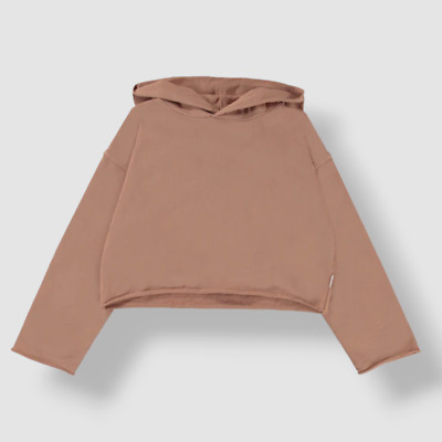 $56 Molo Girl's Pink Long Sleeve Raw Edge Hoodie Sweater Size 12/152