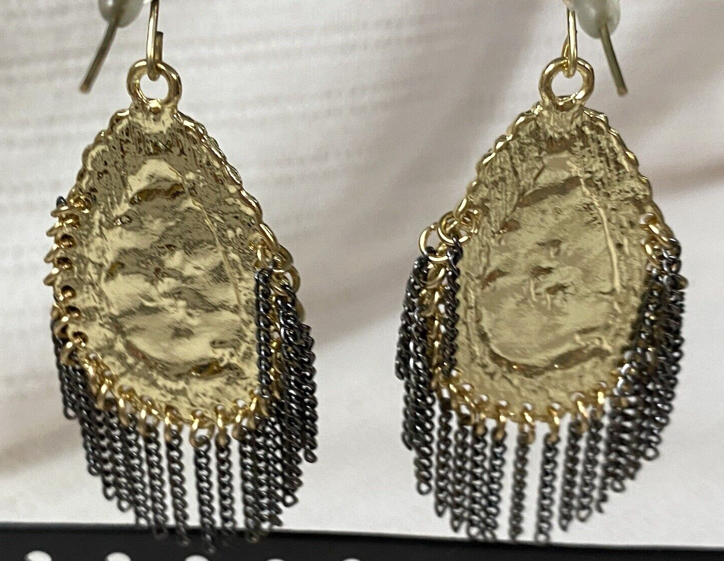 Multi Colored Stone Gold Tone Dangle/Drop Earrings - image 13