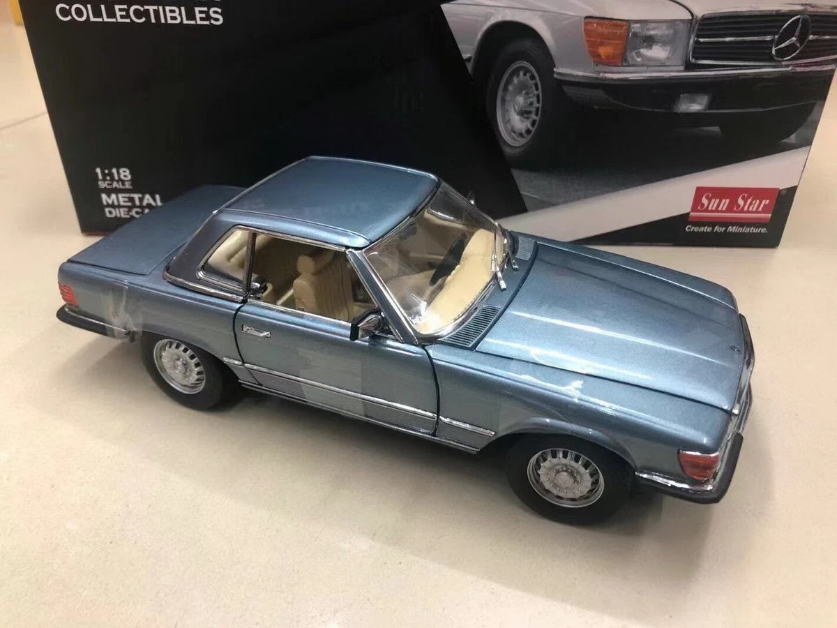 Sun Star 1/18 Scale Mercedes Benz 350 SL Blue Diecast car Model