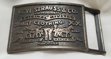 VTG Levi Strauss & Co Original Riveted Quality Clothing made in USA Belt Buckle