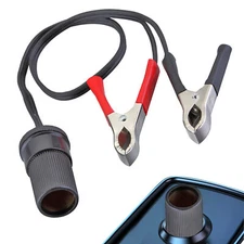 12V/24V Car Battery Clamps Terminal Clip-on To Cigarette Lighter Socket Adapter