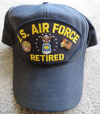 U.S. Air Force Retired Ball Cap Hat (Adjustable, Made in USA) Plus 2 Pins