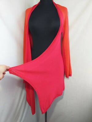 Save The Queen Cardigan Sz L Open Front Knit Cardigan Colorblock Long Sleeve