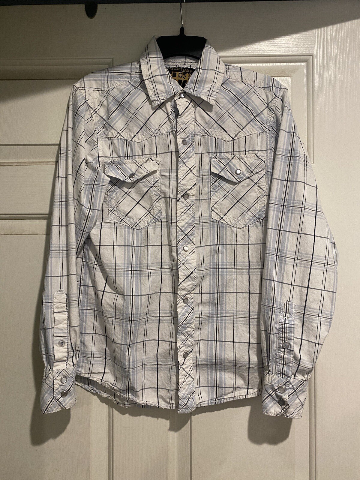 Prototype Western Pearl Snap Button Down Shirt Me… - image 1