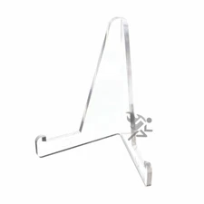3-3/8" Clear Acrylic Display Stand Easels with 3/4" Shelf Qty: 3