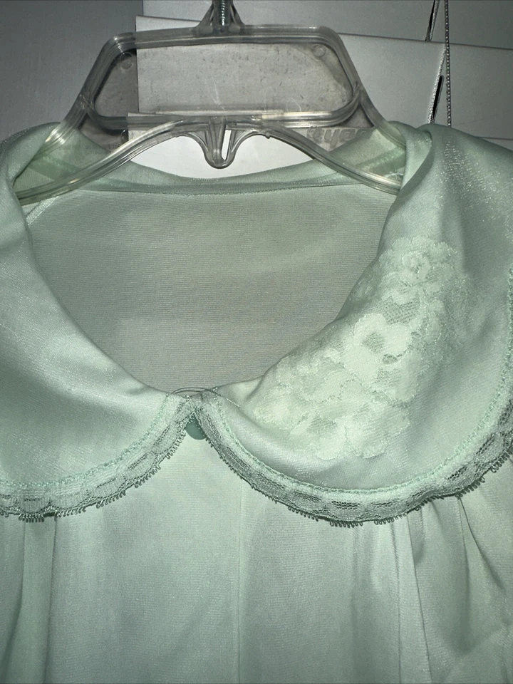 Juego de bata Peignoir camisón Shadowline vintage talla M nailon verde Foto 4 de 4
