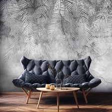 LEAVES CONCRETE PALM TROPICAL Photo Wallpaper Mural Modern Bedroom Living Room