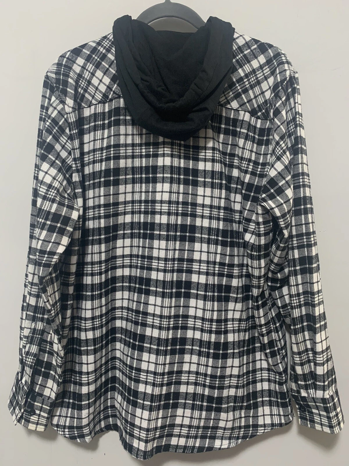 VETEMENTS Felpa con cappuccio Rudolph Sportswear uomo grande con bottoni manica lunga nera a quadri