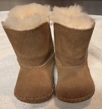 UGG KEELAN Suede Sherpa Lined Boots Infant Baby Size 0/1 Unisex Brown Bootie