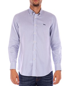 blusa azul con rayas blancas