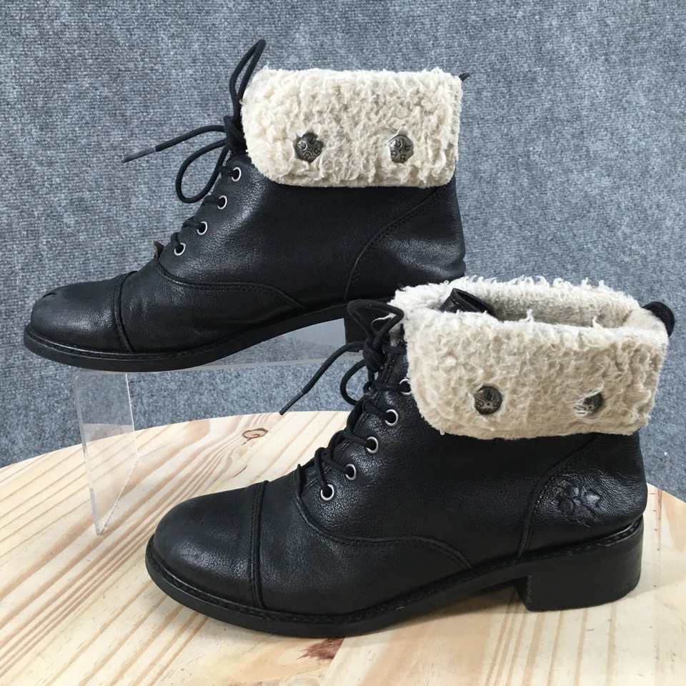 Patricia Nash Botas Mujer 8M Lia 2 Botín Negro Plegable Con Cordones Comodidad Foto 2 de 4