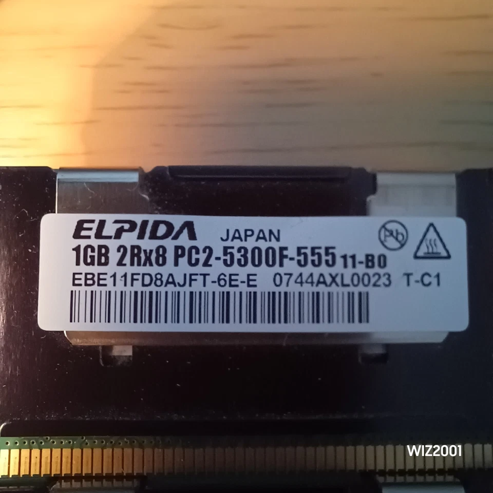 Lot 8x 1GB PC2-5300F HYNIX ELPIDA SAMSUNG HP IBM Memory RAM ECC SERVER TOTAL 8GB - Image 4 of 4