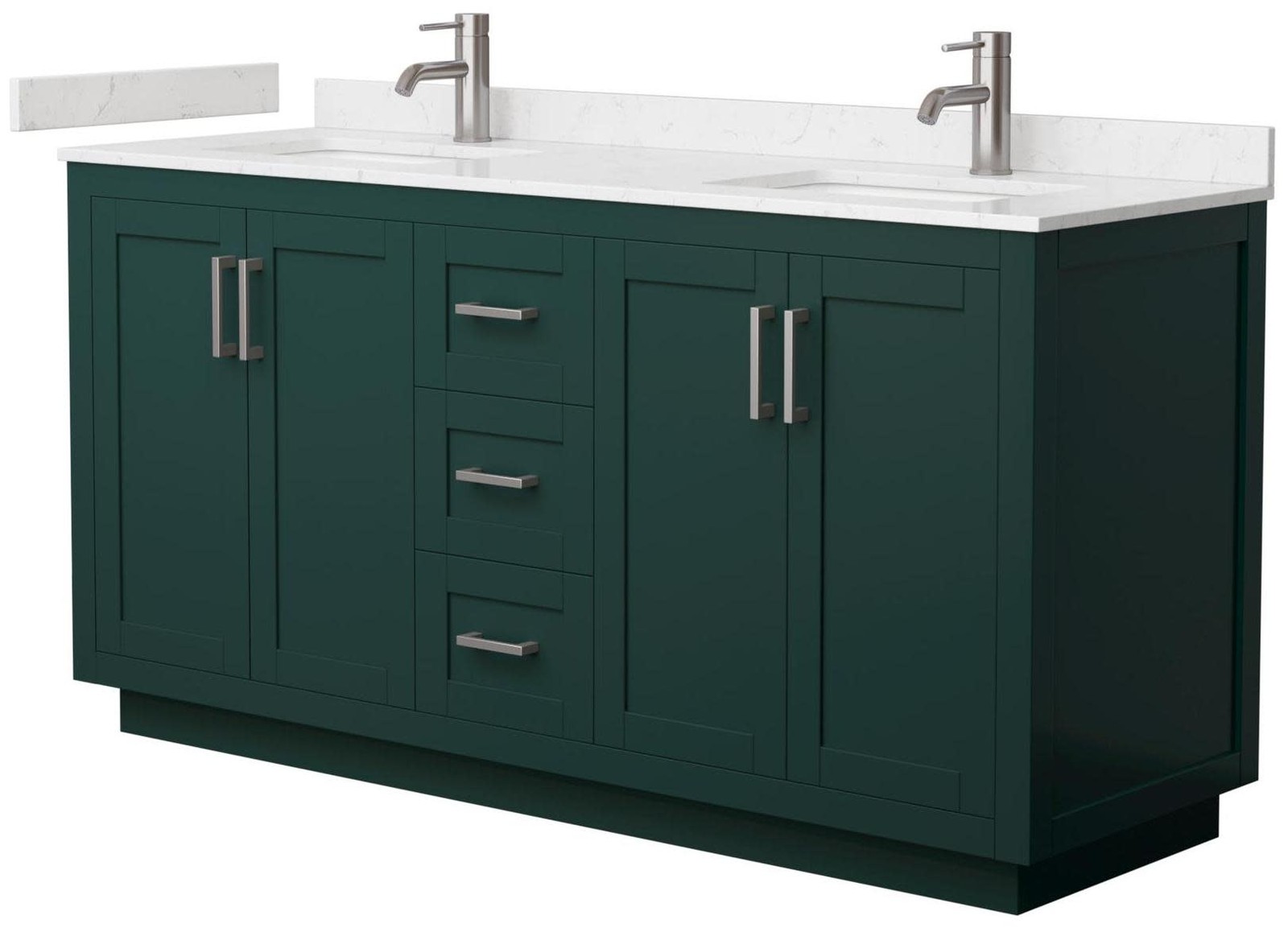 Wyndham Collection Miranda 66-Inch Green Carrara Marble Cultured Vanity