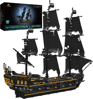 Black Pearl Pirate Ship Model Kit - 3180 Pieces, Perfect Gift for Collectors