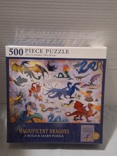 Magnificent Dragons 500 Piece Jigsaw Puzzle  Exclusive 32 Page Pocket Guide NEW