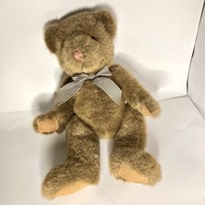 Russ Kensington 15 Brown Teddy Bear Bow Stuffed Animal Toy Plush Soft