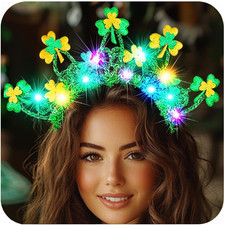 LED Shamrock Headband for St. Patrick's Day Festival - Women's Hair Accessory