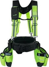 MELOTOUGH Reflective Safety Tool Belt with Suspenders Tool Bag Supenders Framers