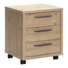 Cassettiera Ufficio 3 Cassetti con Chiave 52x44x61 cm Rovere Disegno COMPOSAD