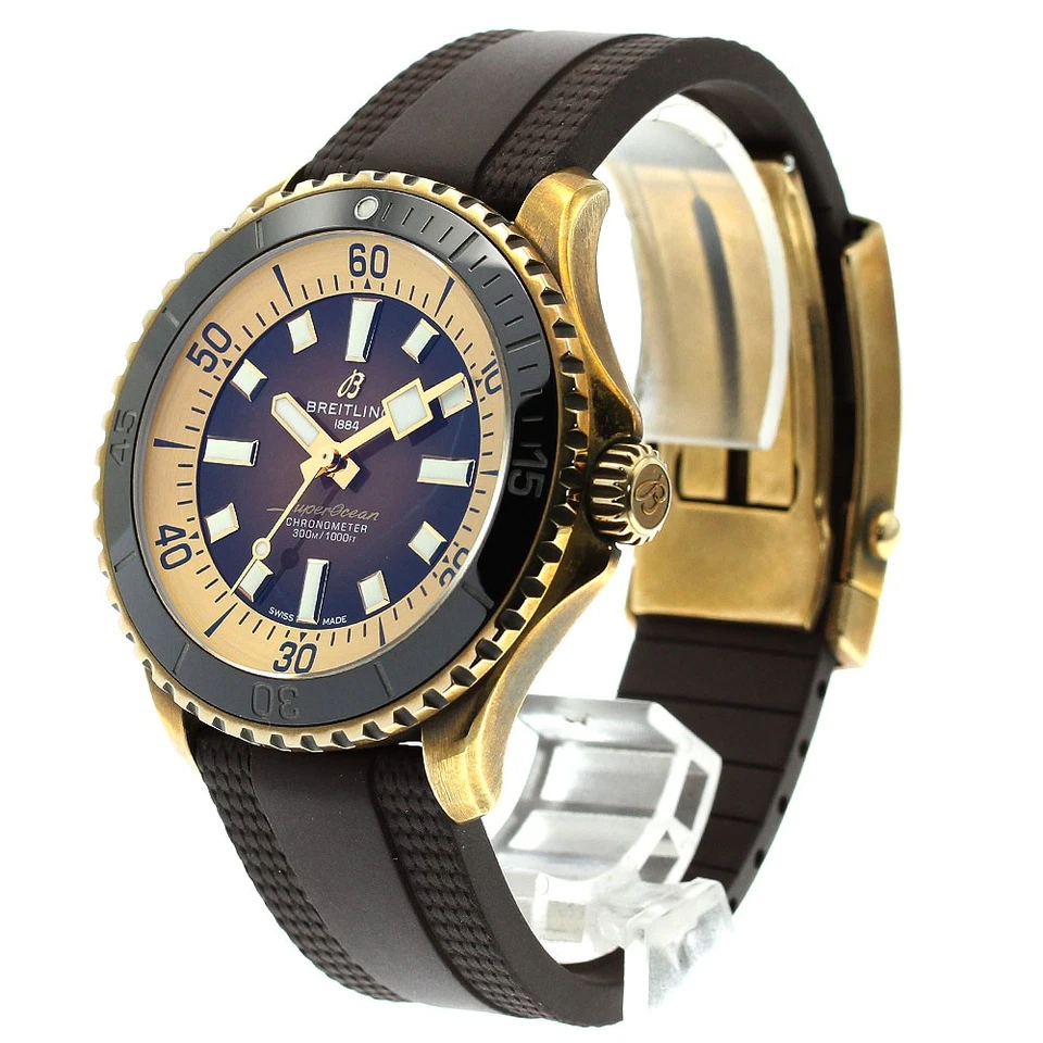 Breitling Super Ocean Automático 44 N17376 Bronce Esfera Marrón AT Para hombres_875251 Foto 3 de 4