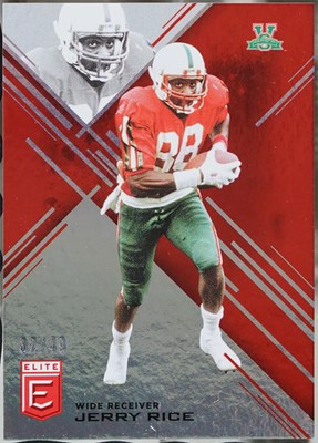 2017 Panini Elite Draft Picks #49 Jerry Rice Red /49 Football NM