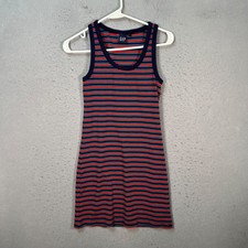 Gap Striped Sleeveless Knit Midi Tank Dress Navy Red Blue Womens Size Medium