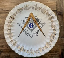 Vintage Sanders Mfg. Co Nashville TN USA Masonic Freemason Logo 10" Plate