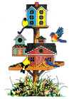 Bobbie G. Designs BIRDIE HI-RISE Cross Stitch Chart Leaflet Only bird birdfeeder — photo 2
