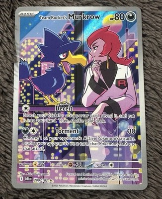 Team Rocket's Murkrow 200/182 Sv10: Destined Rivals Holo