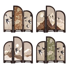 Mini paravento pieghevole a 3 pannelli, divisorio decorativo da tavolo per